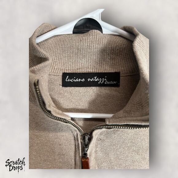 Luciano Natazzi Couture Sweater Medium Beige Women's Pullover Long Sleeve Top - Picture 2 of 4